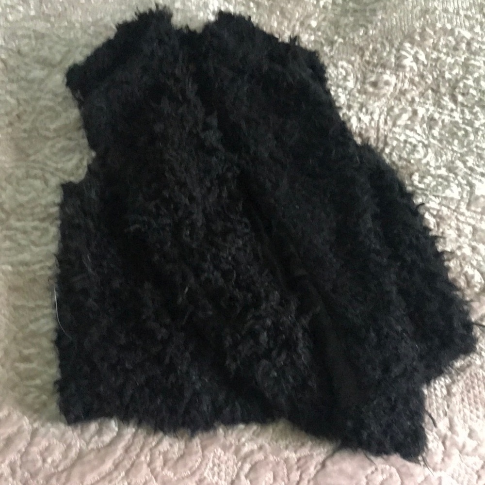 Black Boho Teddy Bear Vest